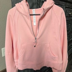 LULULEMON Pink Scuba Hooded Half Zip